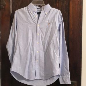 Ralph Lauren Classic Fit Blue Oxford Shirt, Size 8